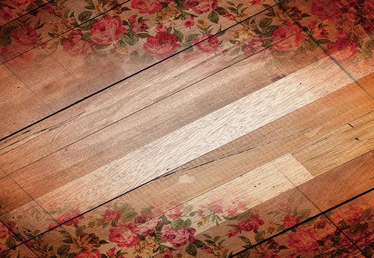 Wedding Wooden Red Rose Photography Backdrops for Picture