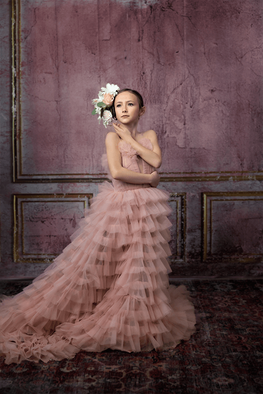 Pink Classic Wall Old Gold Stucco Backdrop for Photo SBH0637