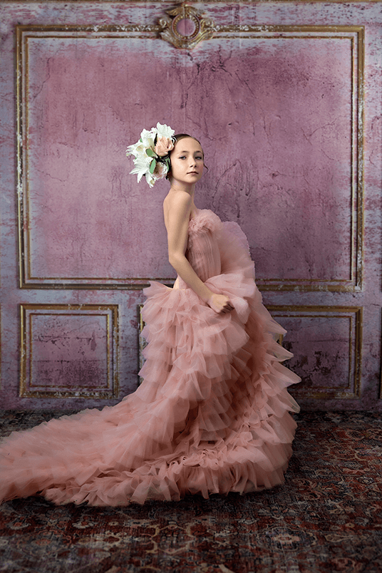 Pink Classic Wall Old Gold Stucco Backdrop for Photo SBH0637