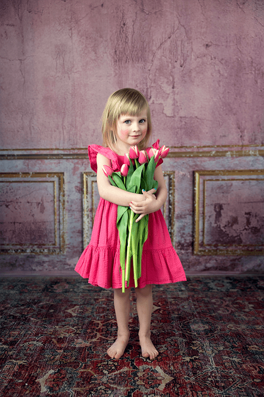 Pink Classic Wall Old Gold Stucco Backdrop for Photo SBH0637