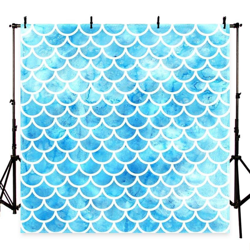 Fairytale Blue Mermaid Scales Backdrop Fish Skin Texture Photography Background