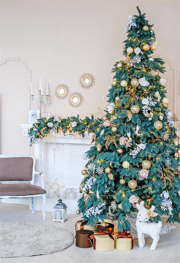 Green Christmas Tree Backdrop for Photography Prop