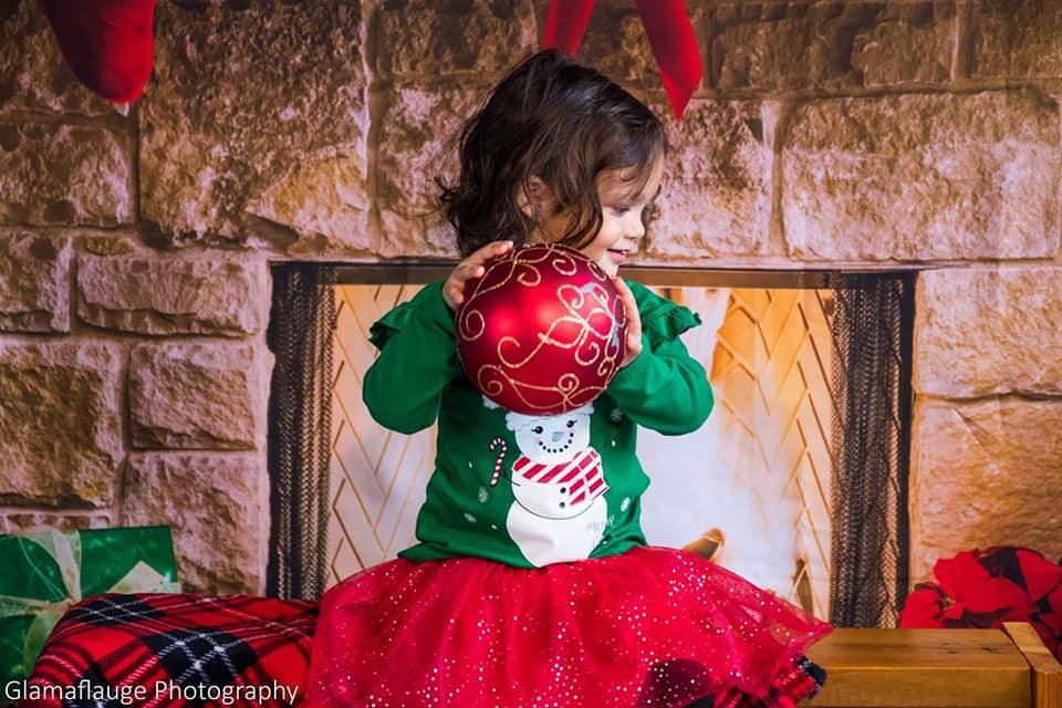 Socks Bow Brick Fireplace Christmas Photo Booth Backdrops