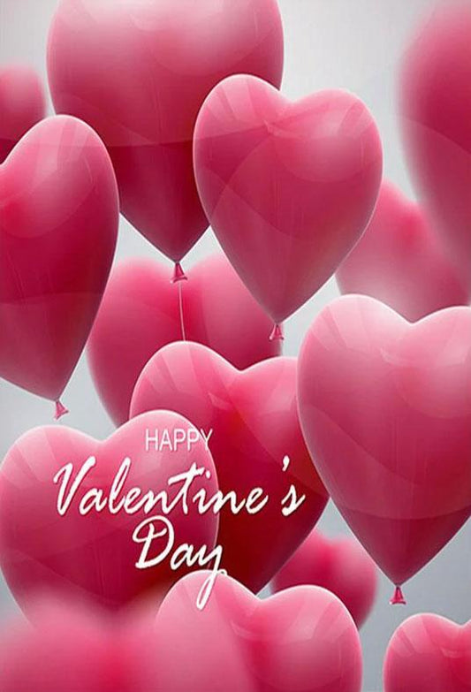 Red Love Heart Balloons Romantic Backdrop For Valentine's Day Photograph