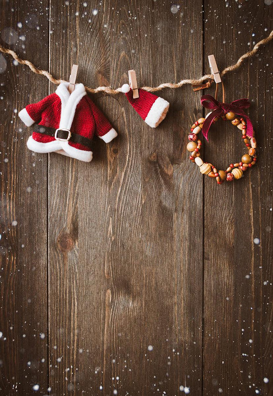 Brown Wooden Snowflake Christmas Photo Backdrops