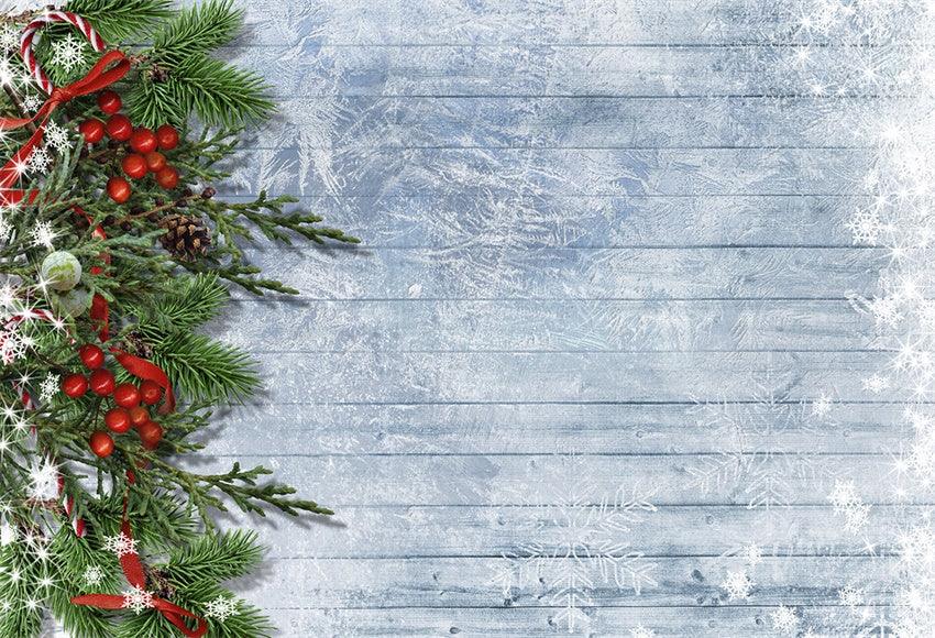 Christmas photo background branches snowflakes wooden wall background
