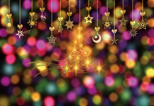 Colorful Christmas Golden Decor Polka Backdrops