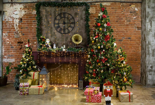 Vintage Christmas Decor Photography Backdrop