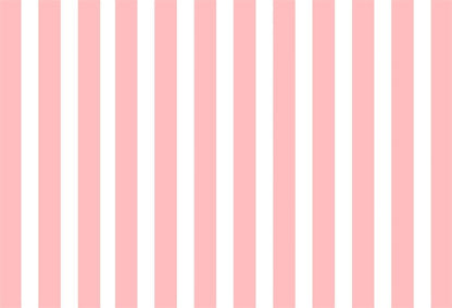 White and Pink Stripes Baby Show Table Banner Backdrops