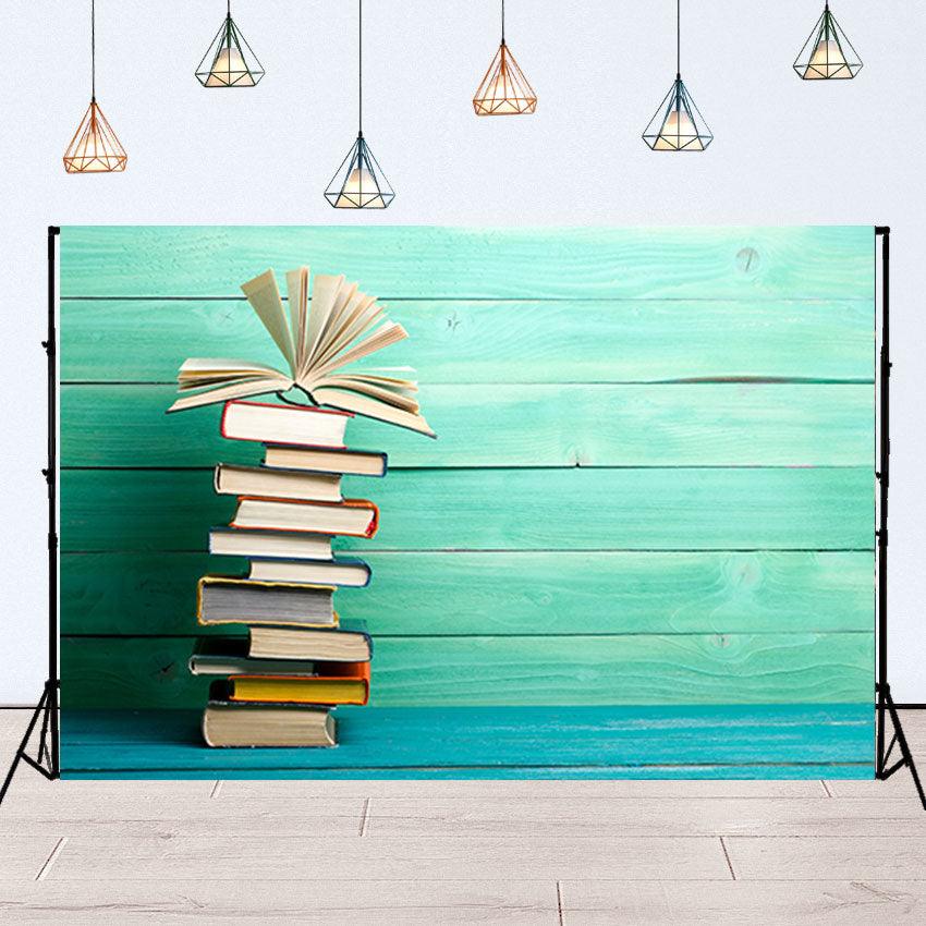 Back to School Composition with Vintage Old Hardback Books Photography Backdrop?SBH0110