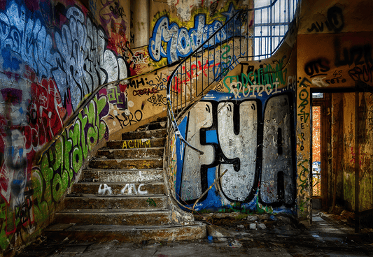 Stairs Spiral Staircase Graffiti Backdrop for Photo SBH0489