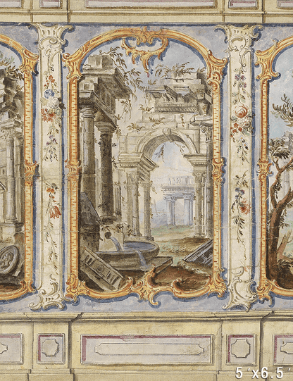 18th Century Chinoiserie Palazzo Interior Fabric Backdrop for Photo SBH0709