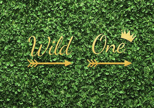 Dark Green Wild One Photography Backdrop for 1st Birthday